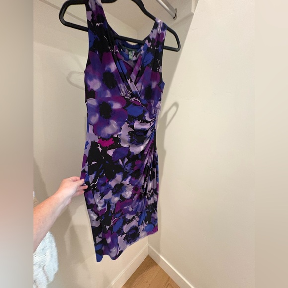 Lauren Ralph Lauren Dresses & Skirts - Lauren Ralph Lauren Purple and Black Floral Midi Dress